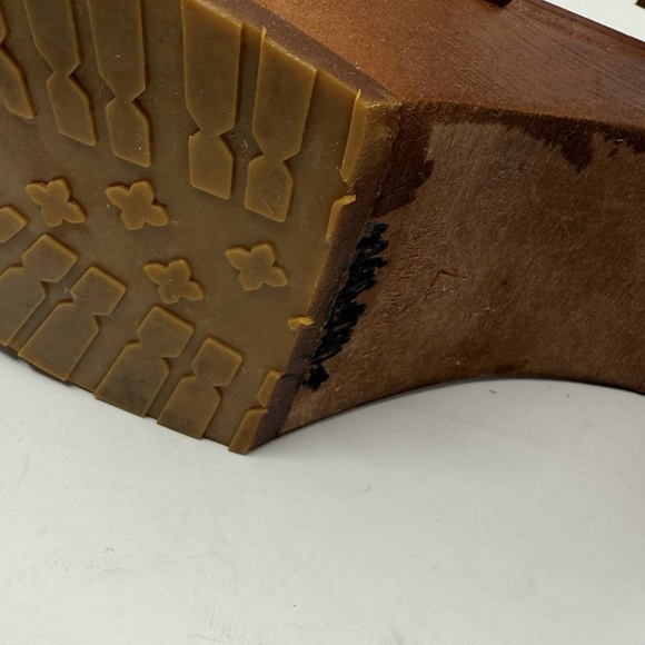 Swedish Hasbeens Leather Slingback Platform Clog Sandals 37 - Picture 15 of 16